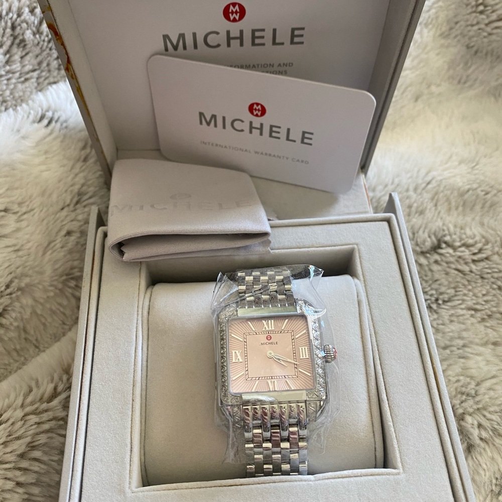 Michele Pink Face Ladies Watch